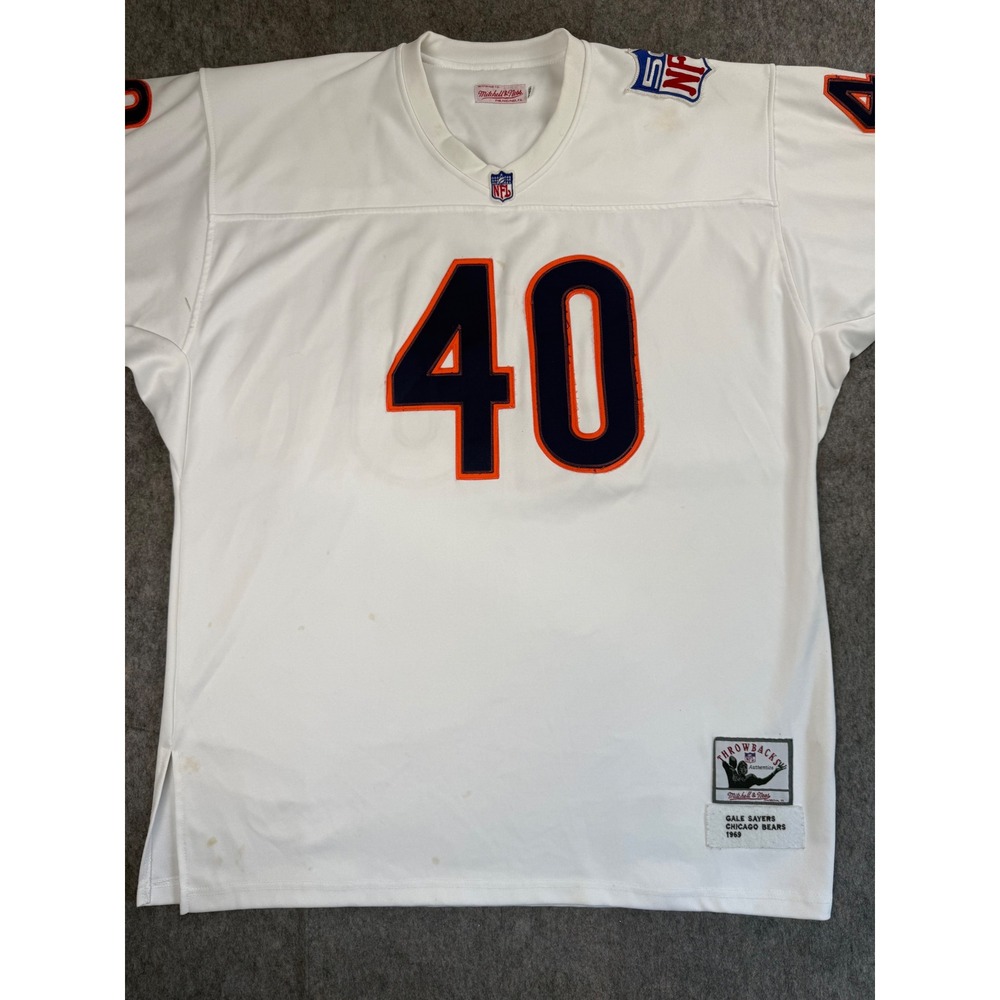 Mitchell & Ness Chicago Bears Jersey Mens 60 Gale Sayers White 1969 Vintage NFL